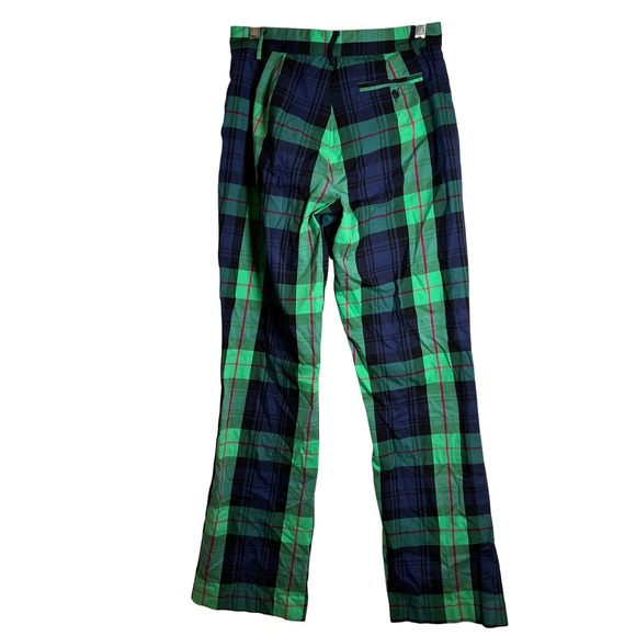 Lilly Pulitzer Womens 0 Plaid Golf Pants Green Blue Preppy VTG Ankle Cropped - Picture 4 of 6
